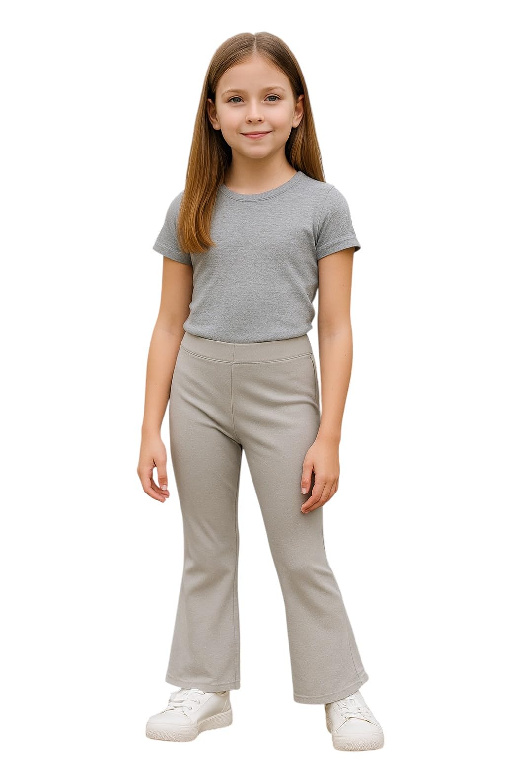 Roomba Girls Wide Leg Pants Bootcut High Waist Casual School Pants