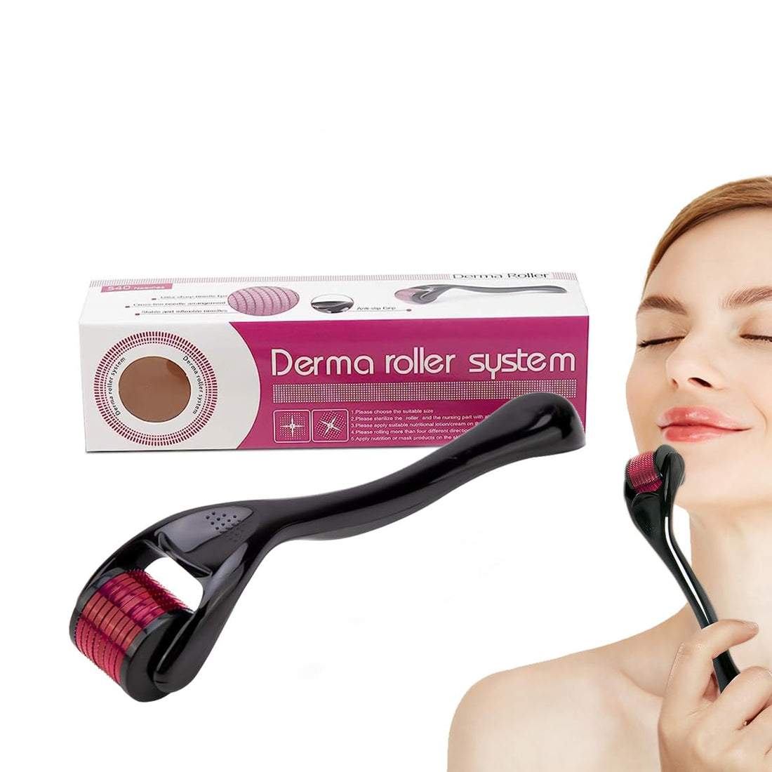 Derma Roller, 540 Needle Cross-Line Derma Roller for Anti-Aging Skin Regeneration, Start Enjoying the Benefits of Younger, Looking Skin Today, size: DRS150 (1 mm)
