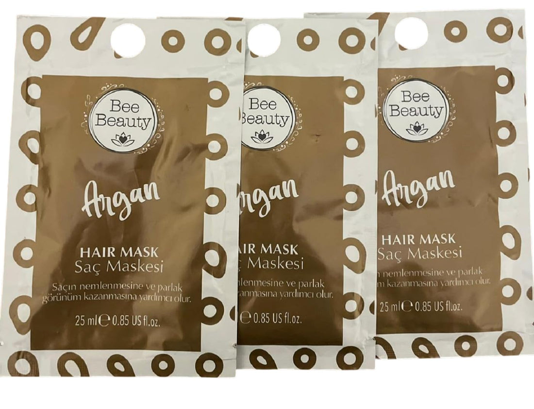Bee Beauty Argan Hair Mask, 25ml, 0.85 US fl.oz., 3 Pack