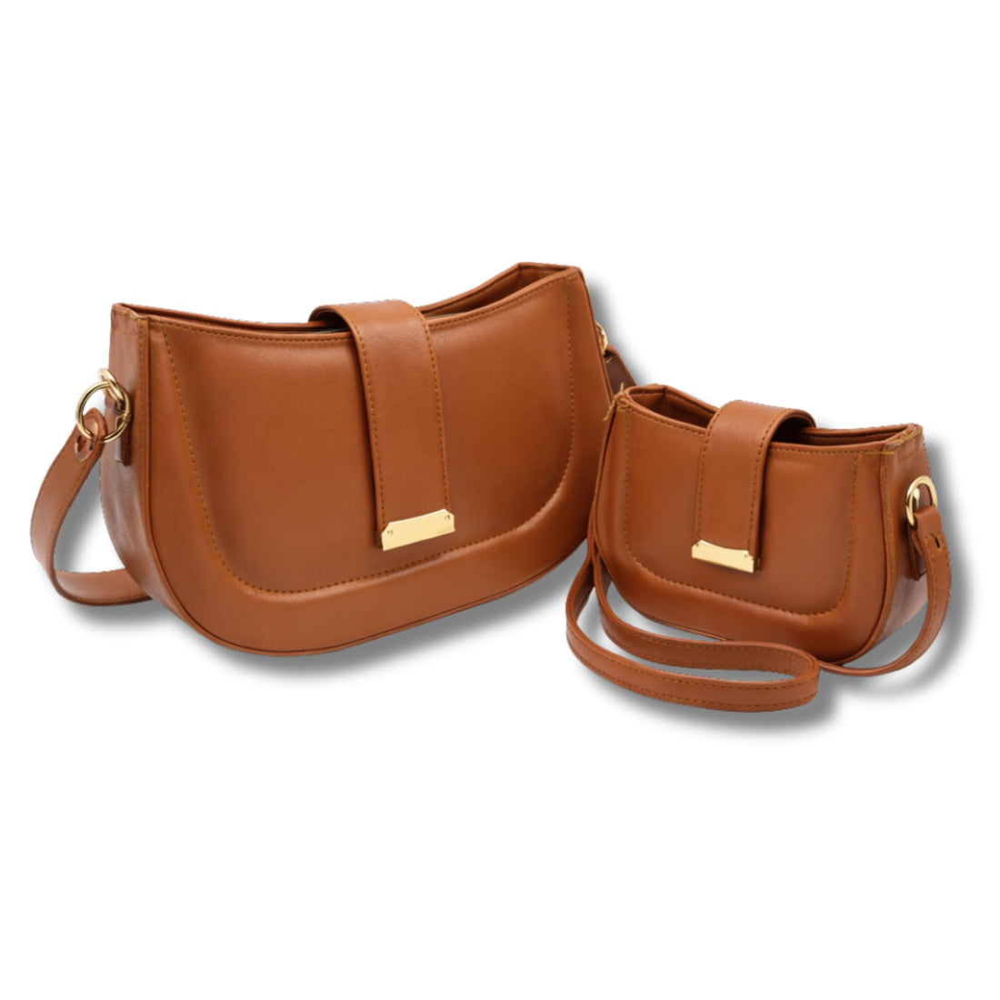 AYSLE 1644 Women’s Leather Bag Set (2-Piece) | Shoulder, Crossbody & Top Handle | Magnetic Closure | Gold Hardware | 12 Colors | Large19×29×9cm,Small:12×18×7cm.