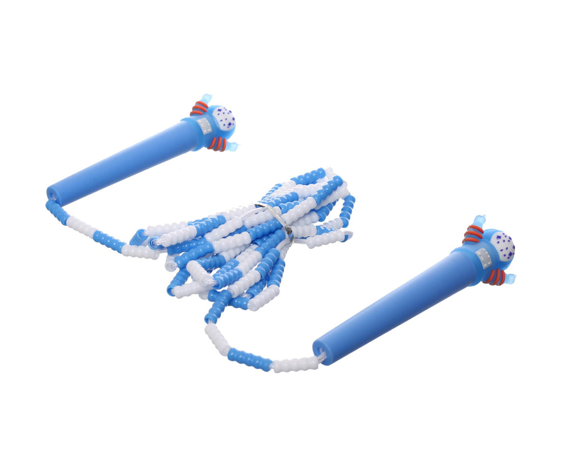MINSA Beaded Vacuum Jump Rope M203 Spaceman Blue for Fitness Training