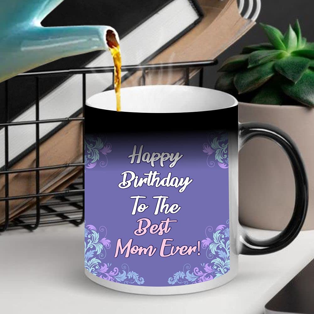 FUNKY STORE Ceramic, Magic Coffee Mug of 11oz As Mothers-Day Gifts from Daughter, Happy Birthday Mom Printed (Multicolour)