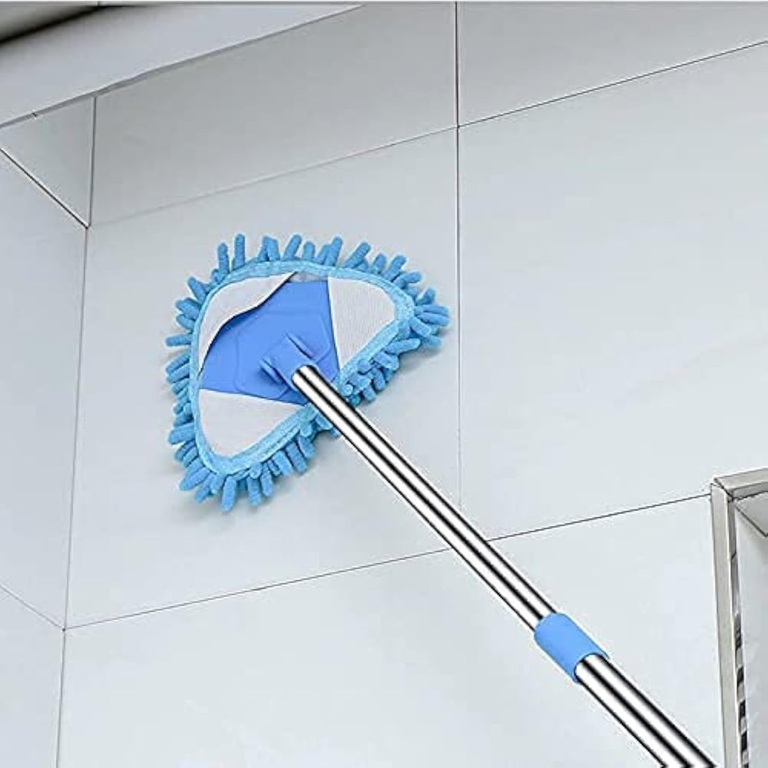 Foldable Microfiber Fan Cleaning Duster Steel Body Flexible Fan mop for Quick and Easy Cleaning of Home, Kitchen, Ceiling, and Fan Dusting Office Fan Cleaning Brush with Long Rod, et and Dry Mop for