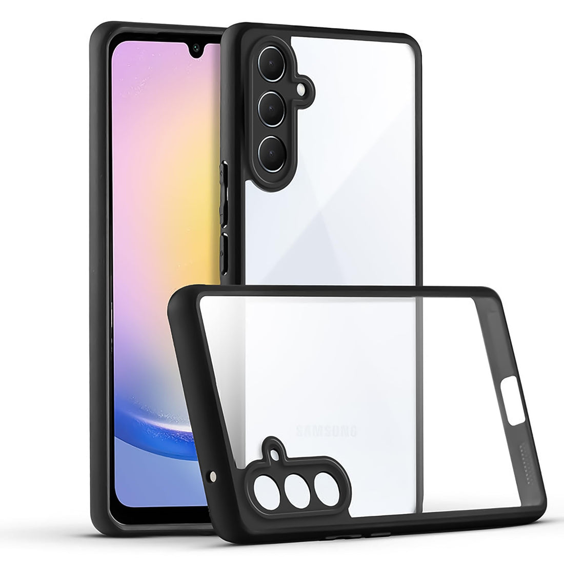 Dl3 Mobilak Compatible with Samsung Galaxy A16 Case Transparent, Military-Grade Shockproof Anti-Yellowing, Slim Protective Phone Case Full Bumper Cover With Camera Lens Protective - Black