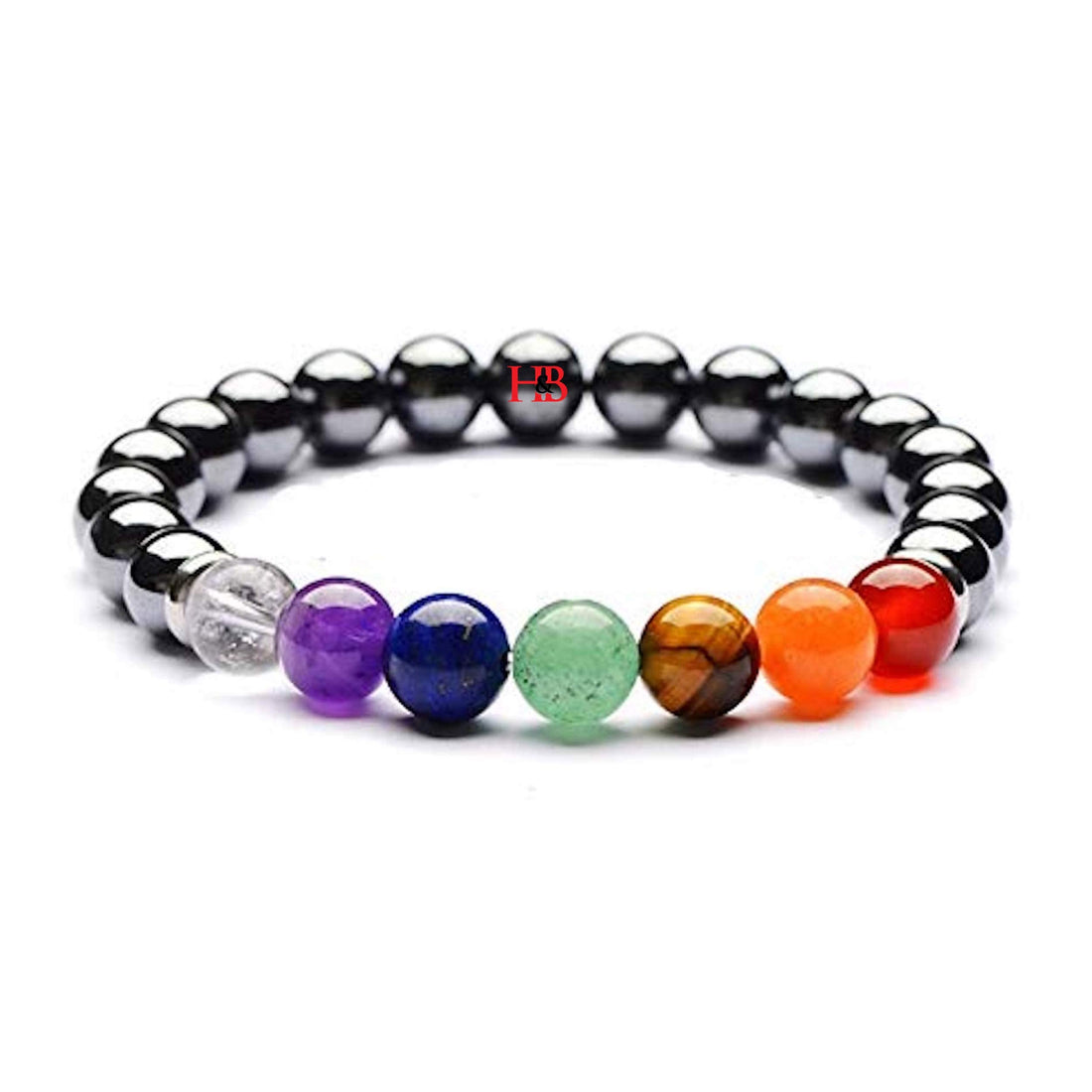 Hot And Bold Triple Protection Hematite & Natural Stone Beads Reiki Feng-Shui Healing Crystal Positive Energy Bracelets., One Size, Gemstone, Hematite