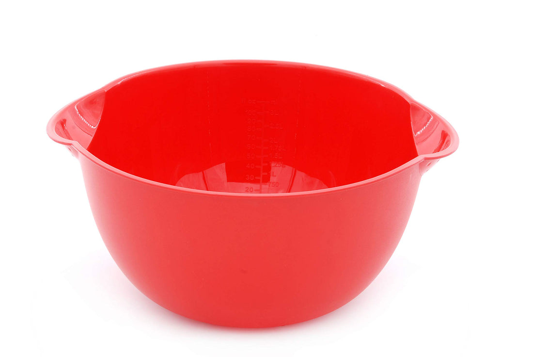 Mintra Heavy Duty BPA Free Plastic Mixing Bowl, 4.5L - Red