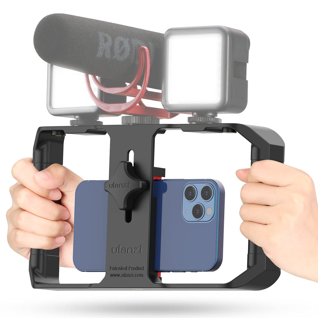 ULANZI U Rig Pro Smartphone Video Rig, Filmmaking Vlogging Case, Phone Video Stabilizer Grip Tripod Mount for Videomaker Film-Maker Video-grapher with Cold Shoe Mount for iPhone Samsung and more