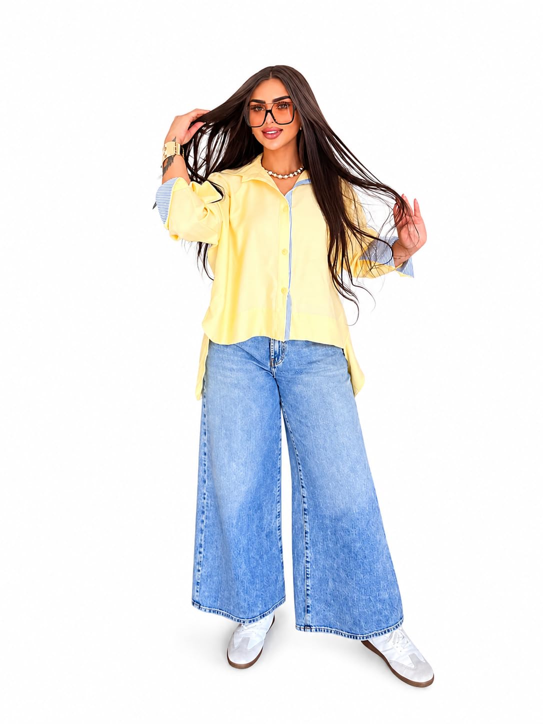 Schmiz Women's Spanish Linen – Ball Back – Stylish Modern Fit – Size 65 to 85 Kg – Comfortable Casual Women's Shirt
