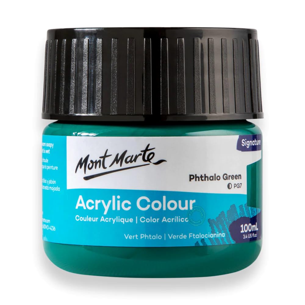Monte Marte MSCH1024 Acrylic Colour Paint 100 ml, Phthalo Green
