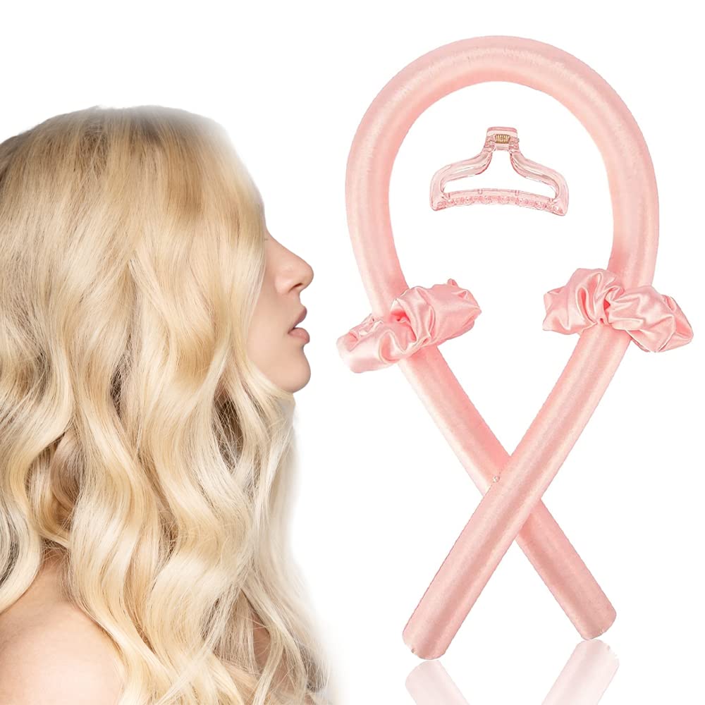 Heatless Hair Curler, No Heat Curls for Sensitive Hair, Heatless Curling Rod Headband for Long Hair, Heatless Hair Curlers Can be Used Overnight while Asleep, Hair Curler with Clips and Hairbands