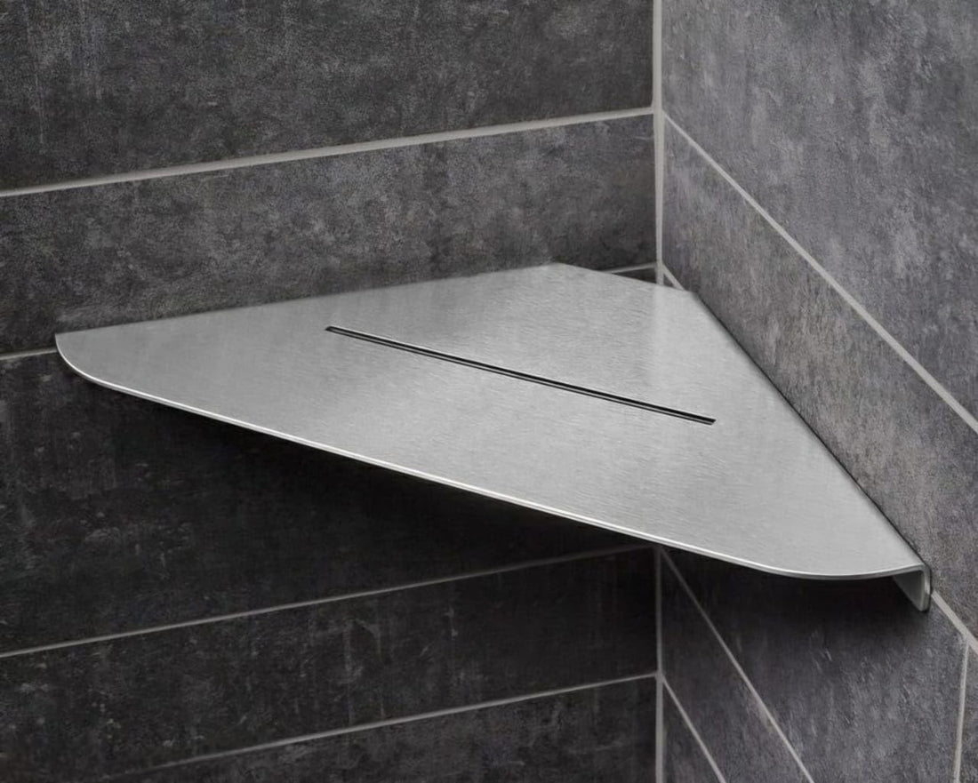 Stainless Steel Bathroom Corner Shelf - Rustproof Shower Corner & Care Organizer - 25x25cm - IRONWOOD