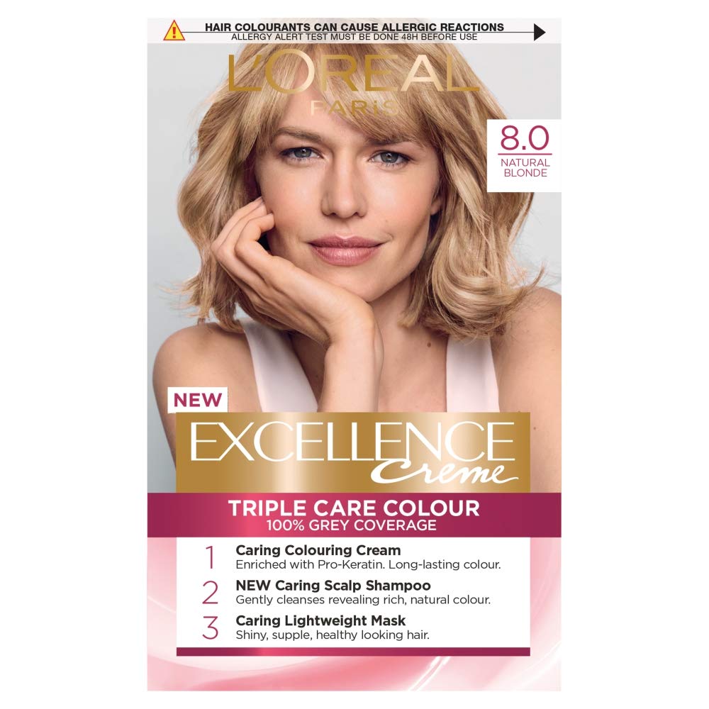 L'Oréal Paris Excellence Crème Permanent Hair Dye, Radiant At-Home Hair Colour with up to 100% Grey Coverage, Pro-Keratin, Up to 8 Weeks of Colour, Colour: 5.3 Natural Golden Brown