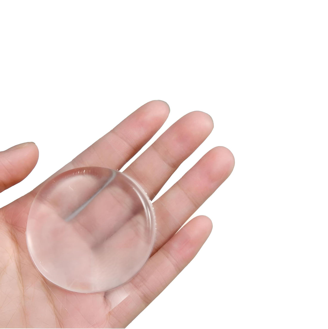 Clear Stoppers - 6pcs Self Adhesive Rubber Door Handle Wall Protectors, Soft Flexible Waterproof Stoppers for Refrigerator, Garage, Office, Bathroom, Kitchen, 1.6 Inch Reusable Clear Round Pads