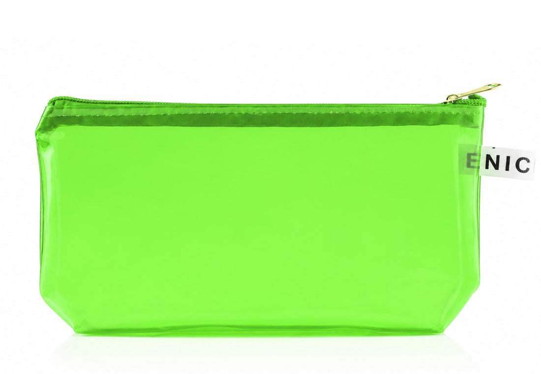 Transparent Wristletless Bag - Stylish Handbag For Makeup & Cosmetic & Accessories, Lightweight Travel Clutches For Women (Lemon Green)