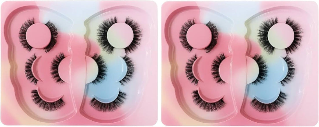 2 Packs False Eyelashes Set (10 Pairs), Curved Fluffy Wispy Lashes with Mixed Lengths and Volumes, Soft Lightweight Flexible Band Reusable Fake Eyelashes for Natural Daily Makeup and Glam Looks