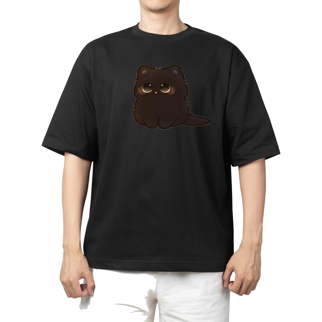 CUTE kawaii kitty cat black t-shirt oversize 34