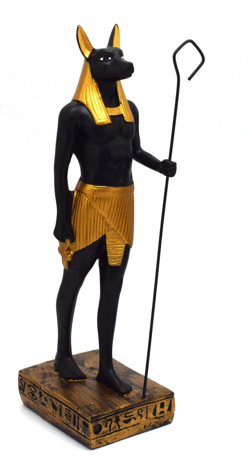 immatgar pharaonic Decorative Egyptian Long Anubis Statue ancient Egyptian souvenirs gifts handmade Home decor collectibles Sculptures (Black - 22 CM Long)