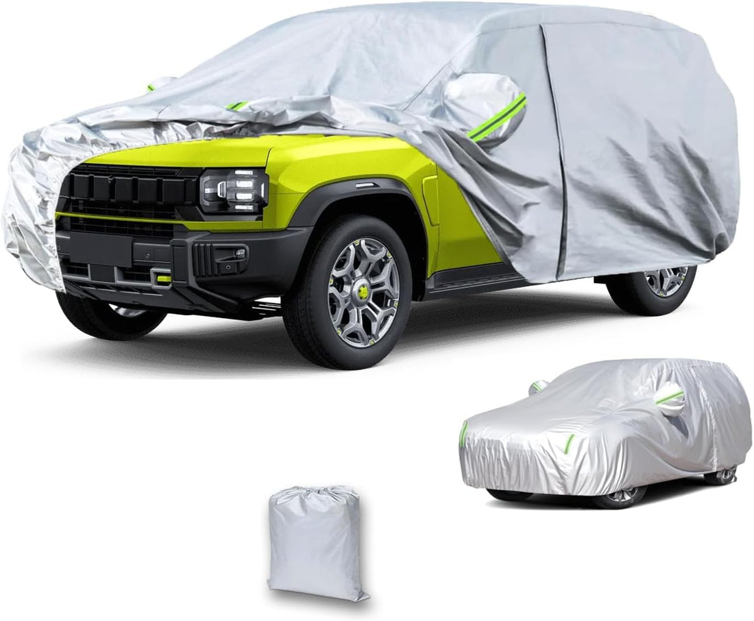 Waterproof Car Cover for JETOUR T2 Car Cover Jetour Car Cover T2 Traveler Car Cover MultiLayer Sun Snow Rain Storm Hail UV Protection, Driver & Trunk Zipper Door, & Windproof Bands,