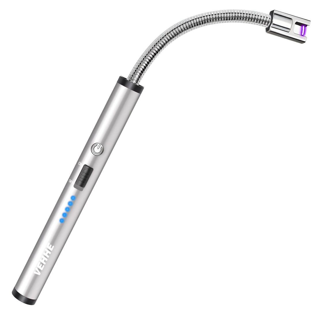 Electric Lighter - Versatile Flame-Free Candle, Grill, and Stove Igniter Featuring 360° Flexible Neck, Windproof Arc Technology, and Bright LED Power Status Indicator