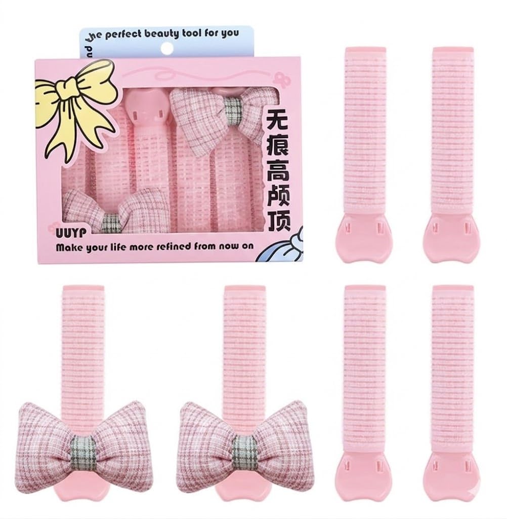Hair Rollers with Clip Volumizing Bangs Curler DIY Styling Accessories Tool Portable Self Grip Volume Hair Root Clips, 6PCS(MULTICOLOR)