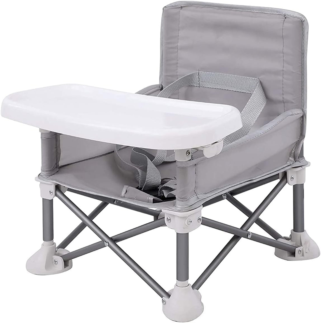 Portable Baby Seat Travel Chair| Compact Fold with Straps for Indoor/Outdoor Use| Great for Camping, Beach, Lawn |Toddlers, Kids, Boys, Girls (Travel Booster Seat with Tray for Baby)