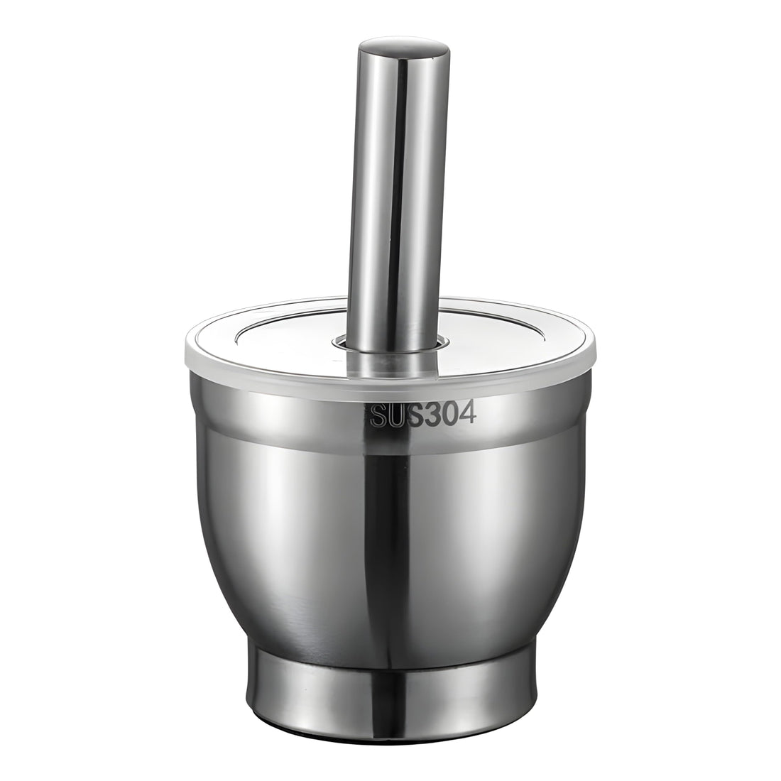 Nopatia Stainless Steel Mortar and Pestle Set with Anti-Slip Base and Handy Lid, for Grinding Garlic, Spices.