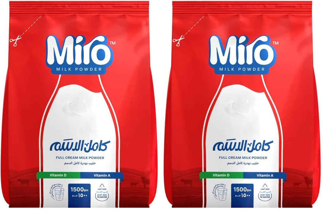 Miro Milk Powder Full Cream Aluminum bags, 1500 gm (Pack of 2)