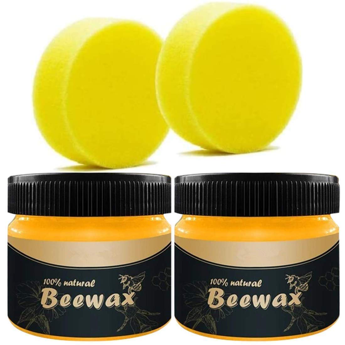 Bridal 2 Pack Wood Seasoning Beewax, Traditional Beeswax Polish for Wood and Furniture, Natural beeswax Wood Cleaner and Polishing, for Furniture, Floor, Tables, Cabinets