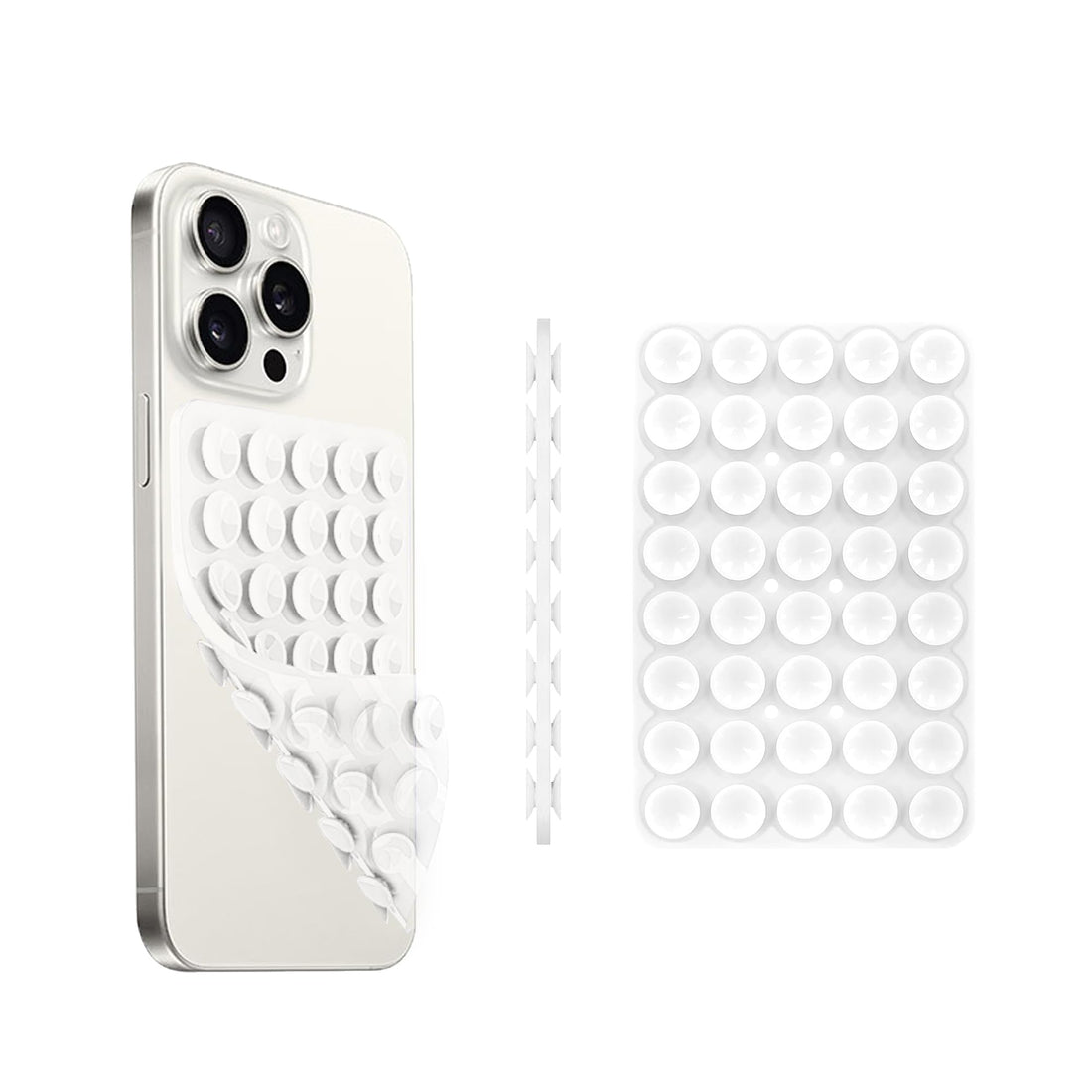 Silicone Suction Cup Phone Case Mount Double Sided, Phone Accessories Hands-Free Strong Grip Holder for Selfies and Videos, Silicon Phone Stand for iPhone and Android Clear
