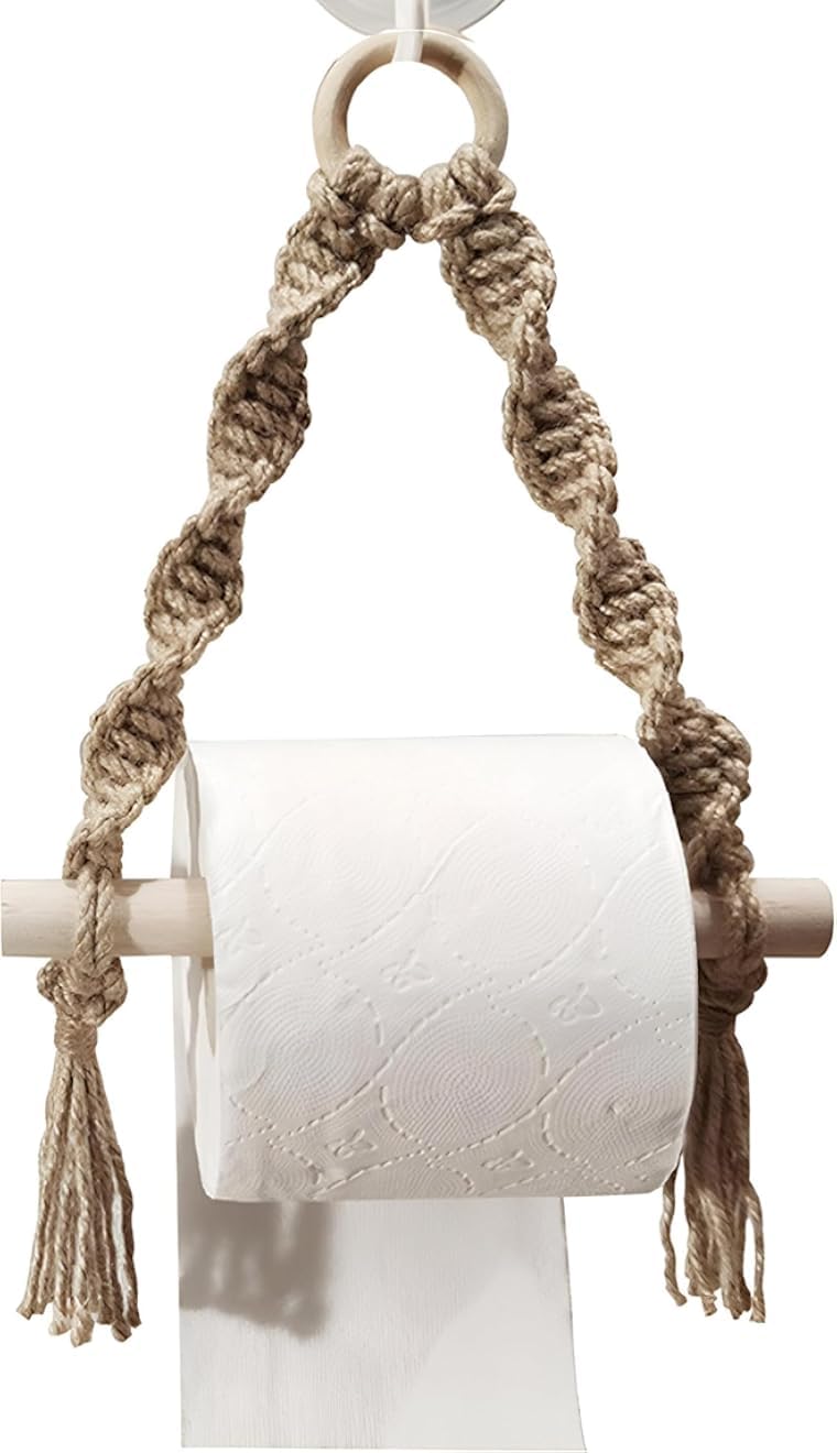 Natural Wood Organizer - Stylish handmade kitchen and bathroom accessory holder crafted from sustainable timber with soft cotton accent, embodying warmth and artisanal bohemian elegance