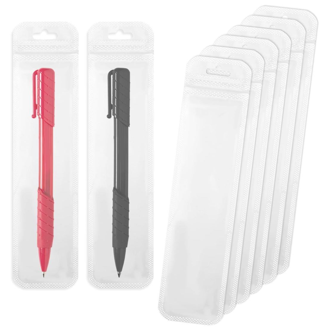 100 Pcs Resealable Beadable Pen Packaging Bags, Clear Pen Pouch Bags Great for Focal Bead Pens Small Business Office Home Party Favor Food Storage Cookies Sample Jewelry Cosmetic(2.75x8.66 inch)