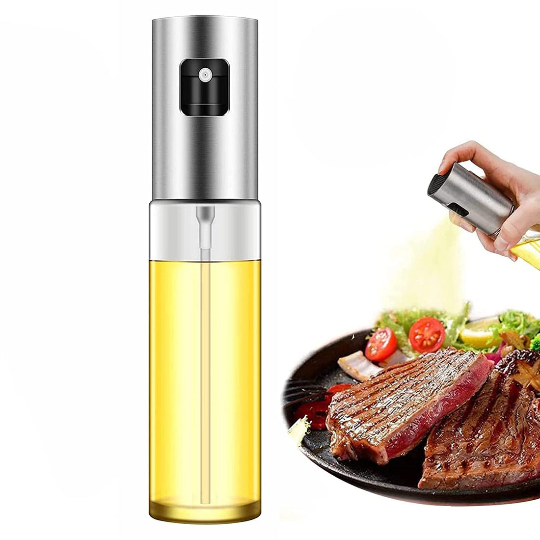 K Kudos Enterprise 100 ml Oil Sprayer For Cooking Food Oil Dispenser With Stainless Steel Sprayer Head For Cooking, Frying, Salad, Baking, Kitchen (Pack Of 1)