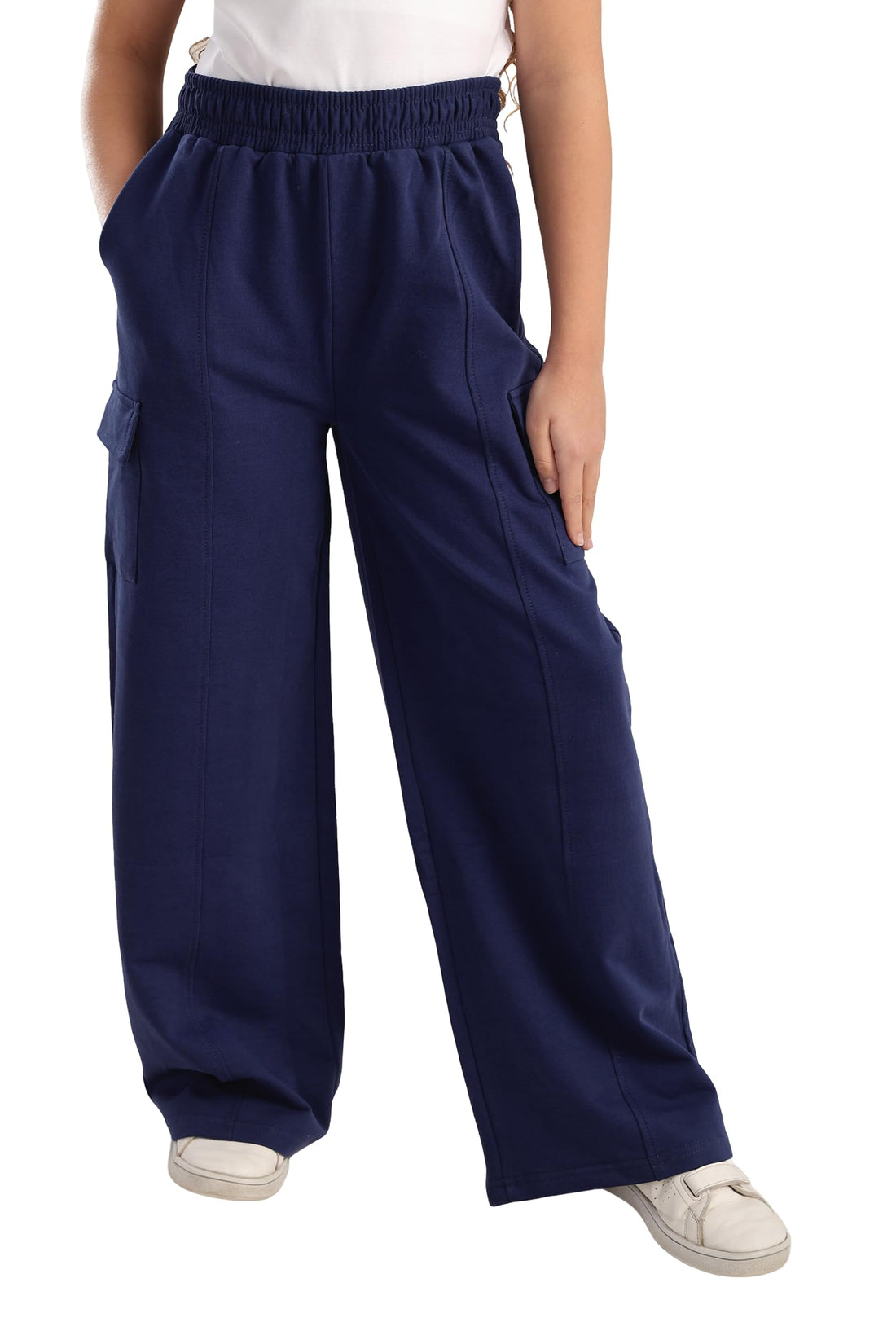Girls Girly Wide-Leg Cargo Pants Casual Pants