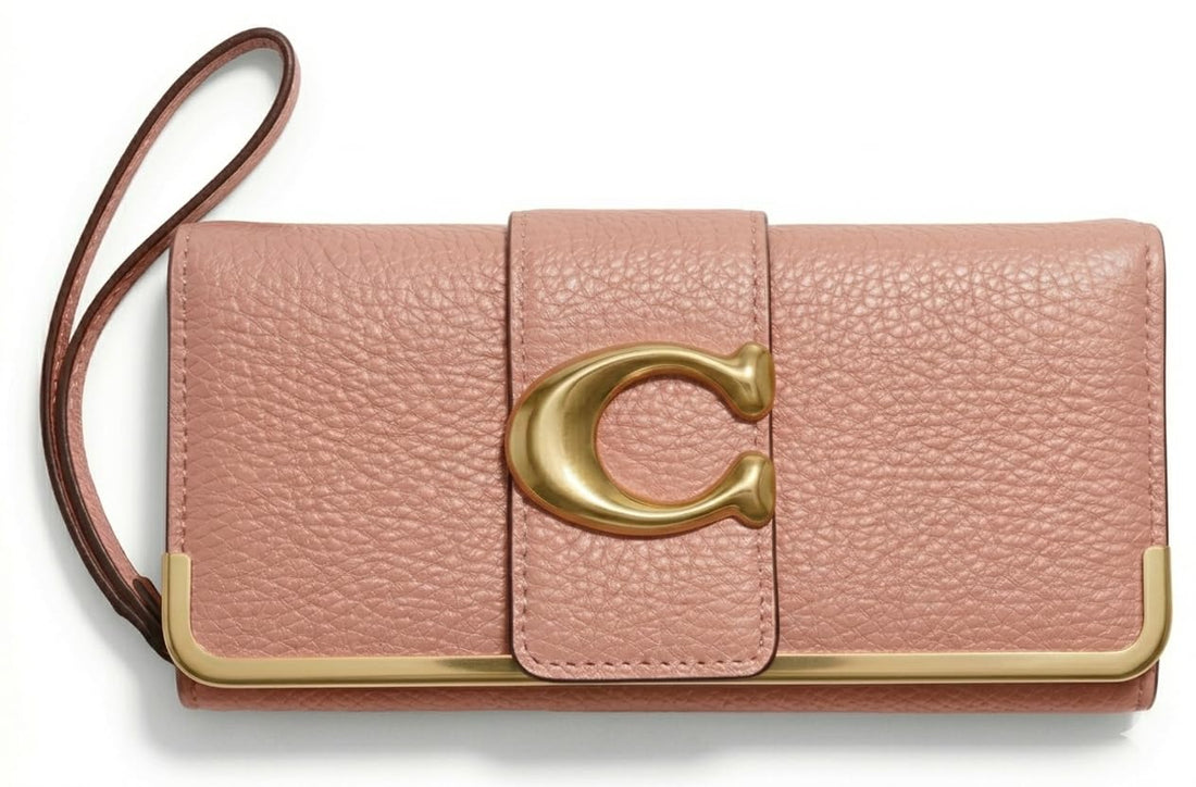 Women Handbag Soiree and Casual Leather High-end Wallet - Long Wallet for Money and Mobile with Fashion Design and Shiny Gold Accessory - Perfect for Gifts and Occasions (Cashmere)