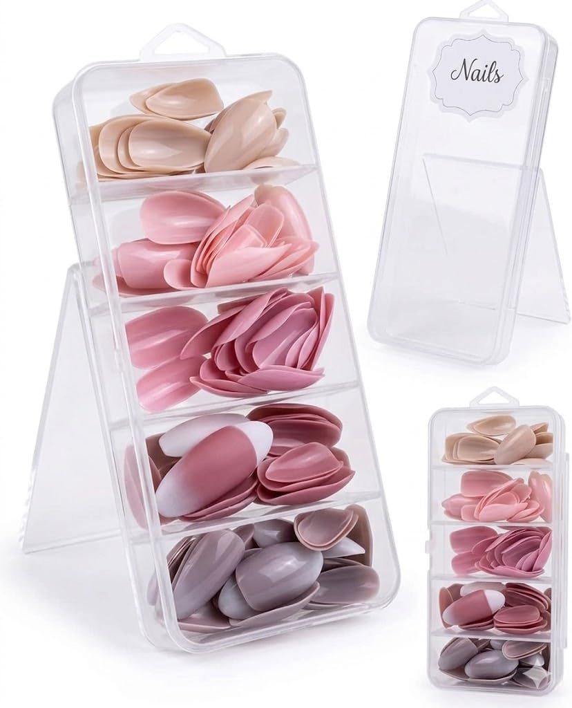 magic PRESS ON gel NAILS-120 pcs Medium Long -easy prsee on- Perfect For Parties, Comes 1 SHAPE - 5 colors