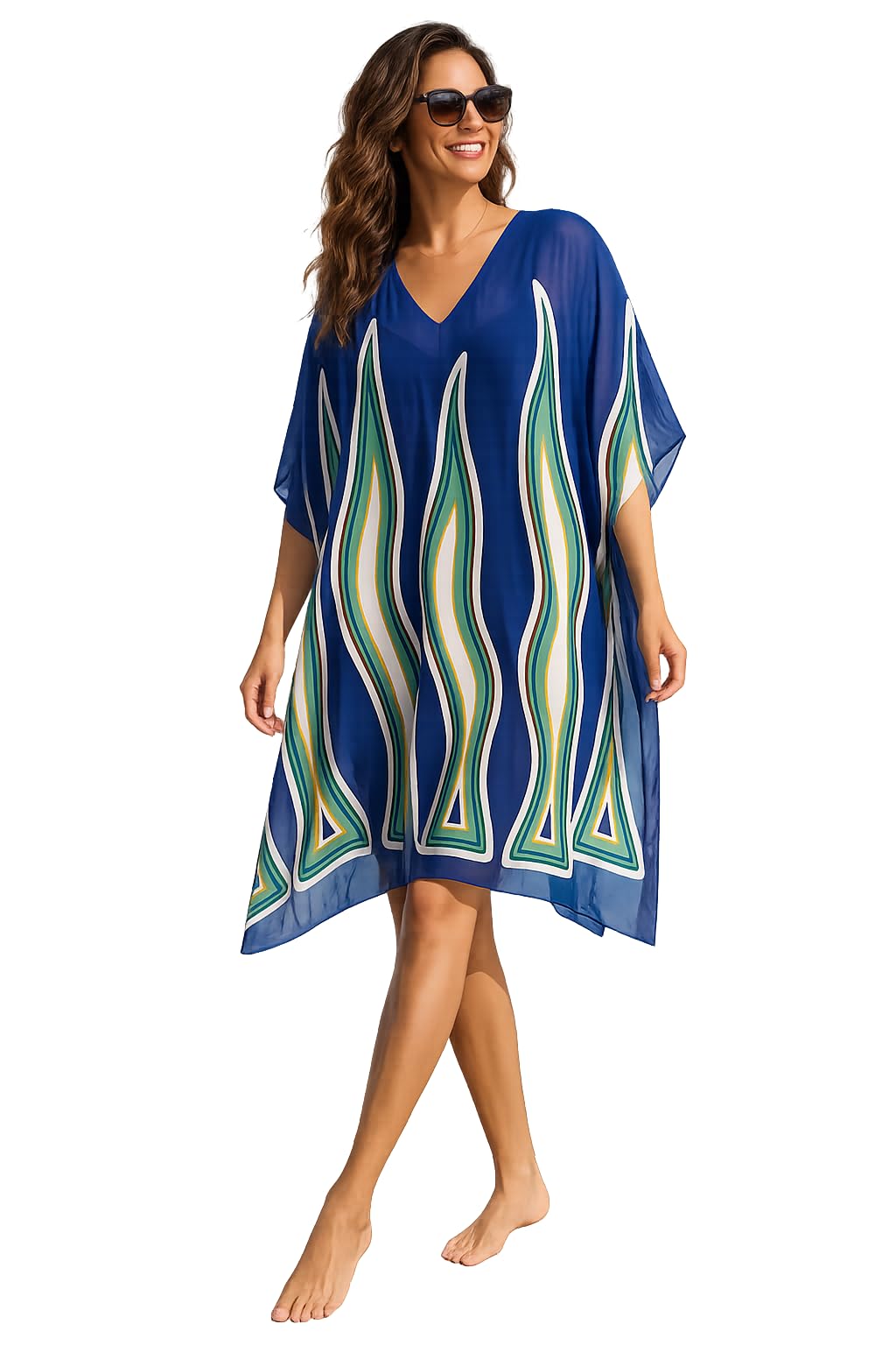 Women's Swimsuit Cover Up, Flowy relaxed Dress for Beach, Pool, Vacation, Lightweight Breathable chiffon Fabric