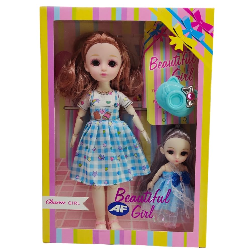 Doll for Girls with Complete Accessories (Big Doll with Mini Doll) with Motion Hinge, Interactive and Educational Toy for Girls 3 Years Old and Up Charming Gift for Every Little Princess