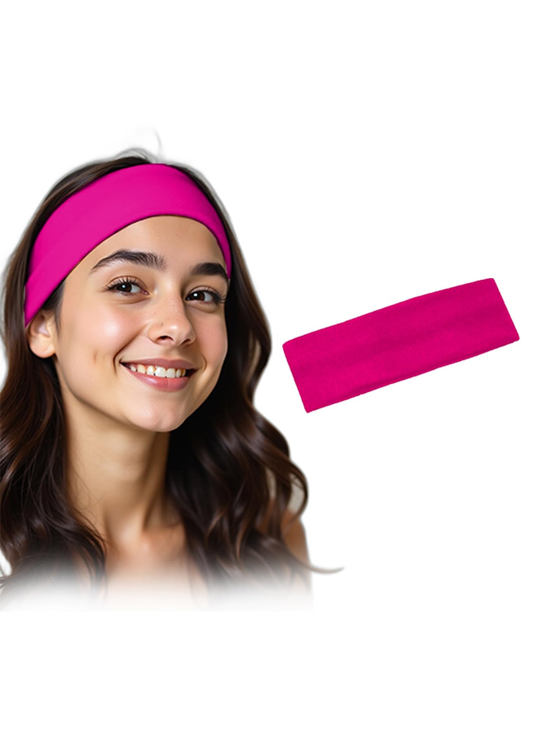Headbands Plain Stretchy, Elastic Hair Bands for Women's, Headbands Non Slip, Soft Cotton Cloth Fabric Ideal for daily use. (Pink)
