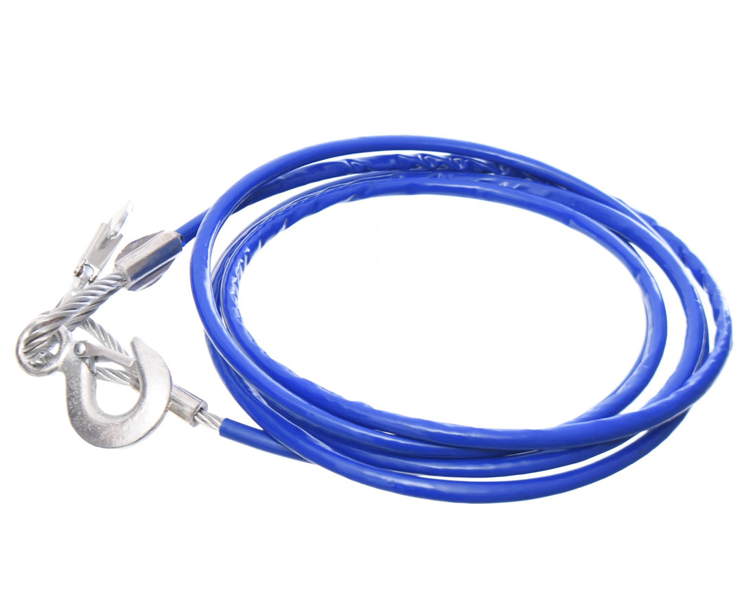 Generic. Emergency Towing Rope padded steel 12m Heavy-Duty Tow Rope with Safety Latch Hooks and Reinforced Designfor Vehicle Recovery, Roadside Emergencies, Off-Road Adventures - Blue