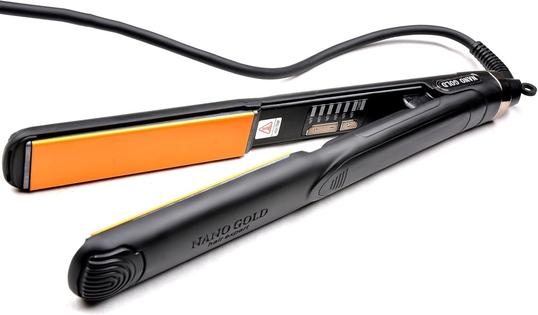 Professional Hair Straightener with Dual Layer Technology for Protein Press and Hair Treatments | Digital Display & 6 Adjustable Heat Levels | Thermal Protection Case