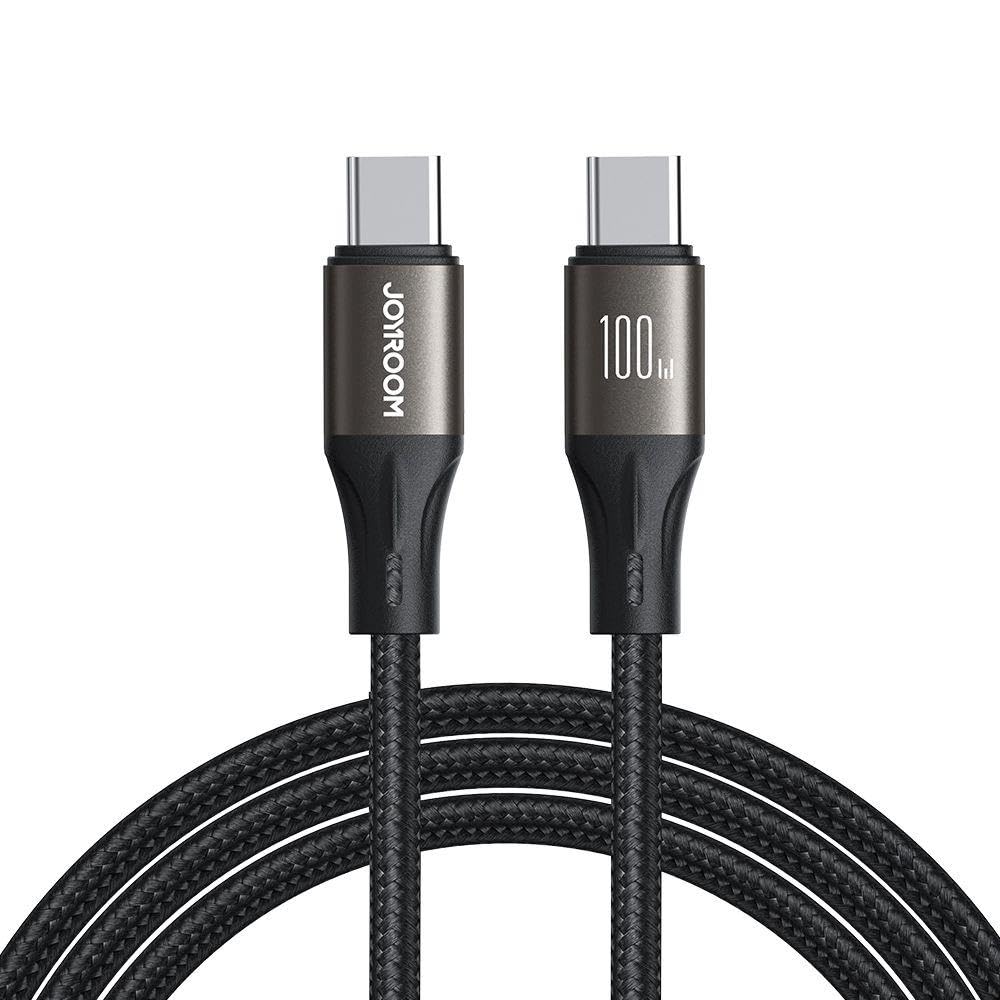 Joyroom SA25-CC5 Light-Speed Series 100W Fast Charging Cable Type-C to Type-C Data & Power Cable 1.2 Meter Durable Design - Black | 12 Months Warranty