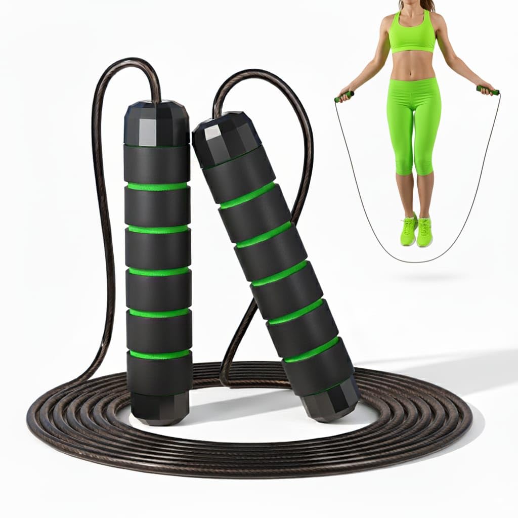Fitness Crossfit Skipping Rope Boxing Skipping Rope for Children and Adults | Jump Rope with Non-Slip Soft Foam Handle | Free Adjustable Rope 2.8 Metres