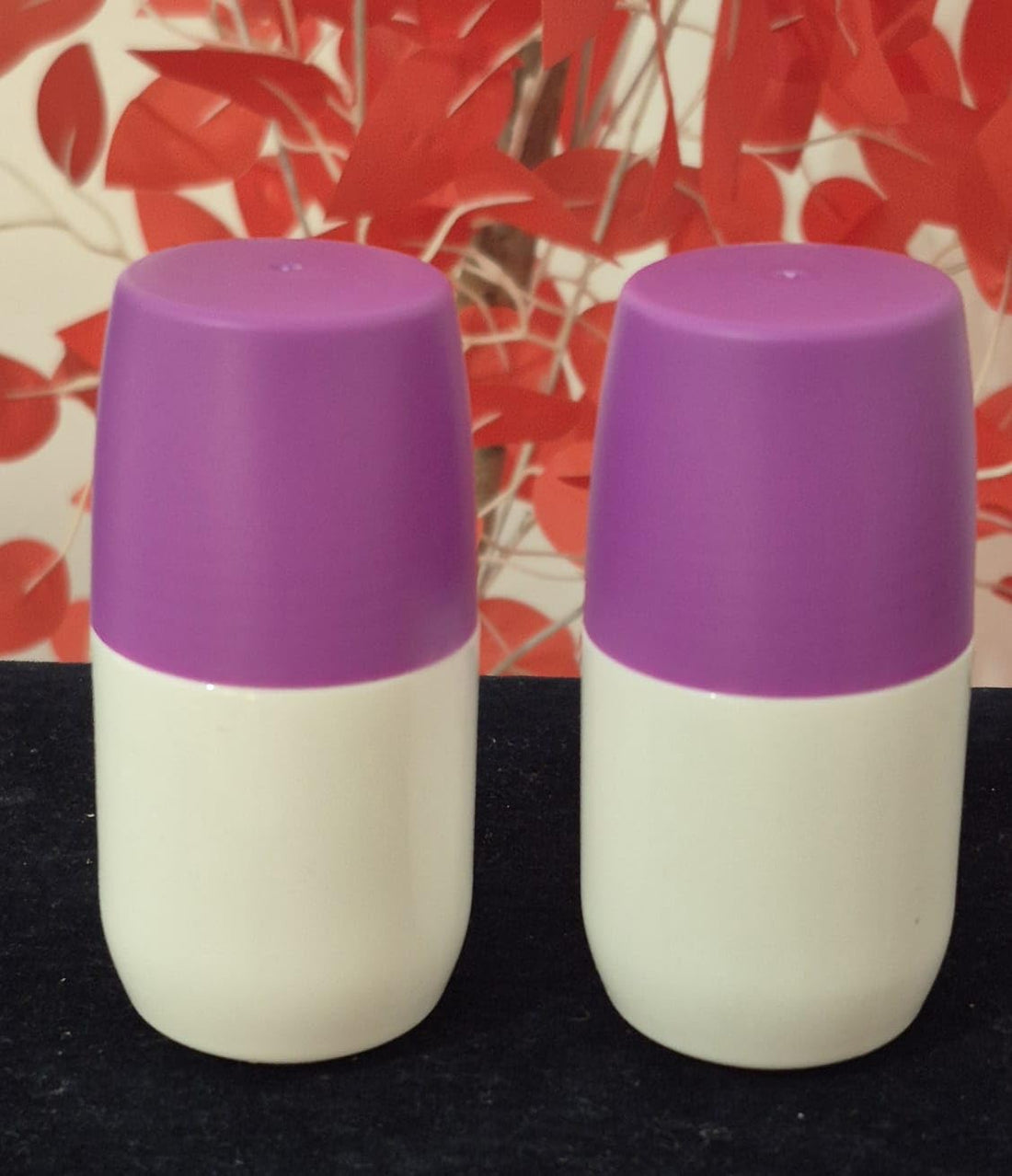 Mauve 50ml Plastic Empty Roll-On Bottles Set of 2 for Cosmetic Deodorant Easy to Carry Practical Design