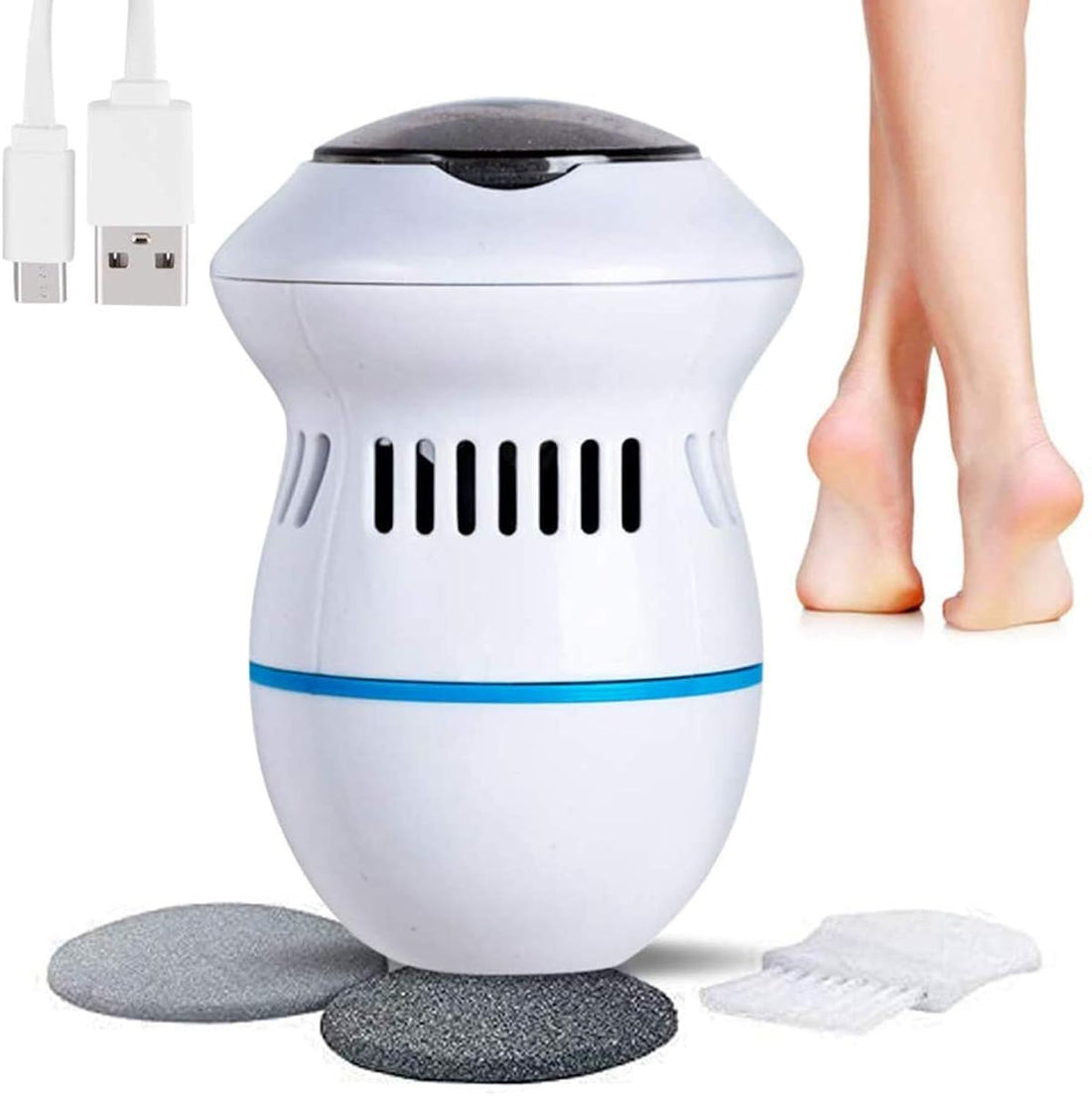 Dreamslink Portable Electric Vacuum Adsorption Foot Grinder USB Electronic Foot File Pedicure Tools, Dual-Speed Callus Remover - Pedicure Foot Care Tool for Dead,Hard Cracked Dry Skin