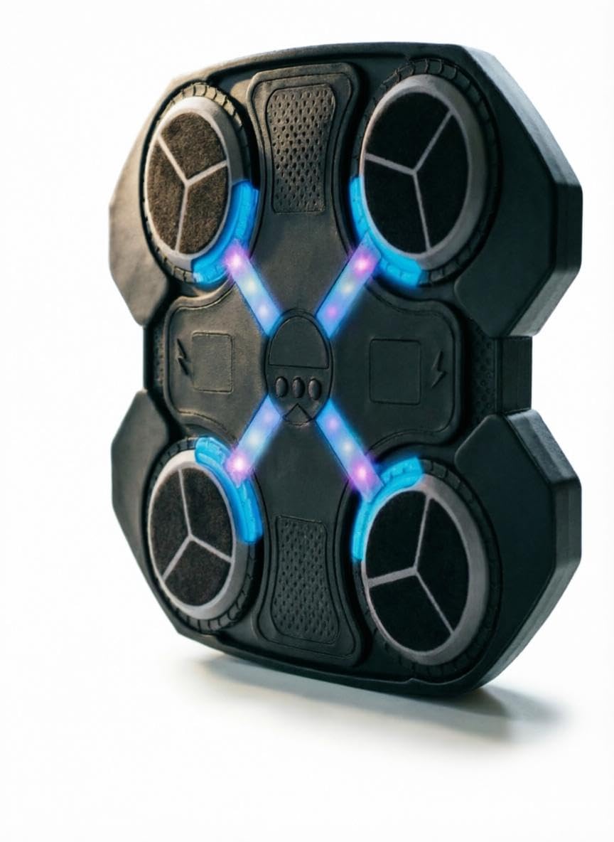 Training Pad - Electronic Musical Boxing Target with Bluetooth Connectivity LED Display and Gloves 27.5x32cm Size