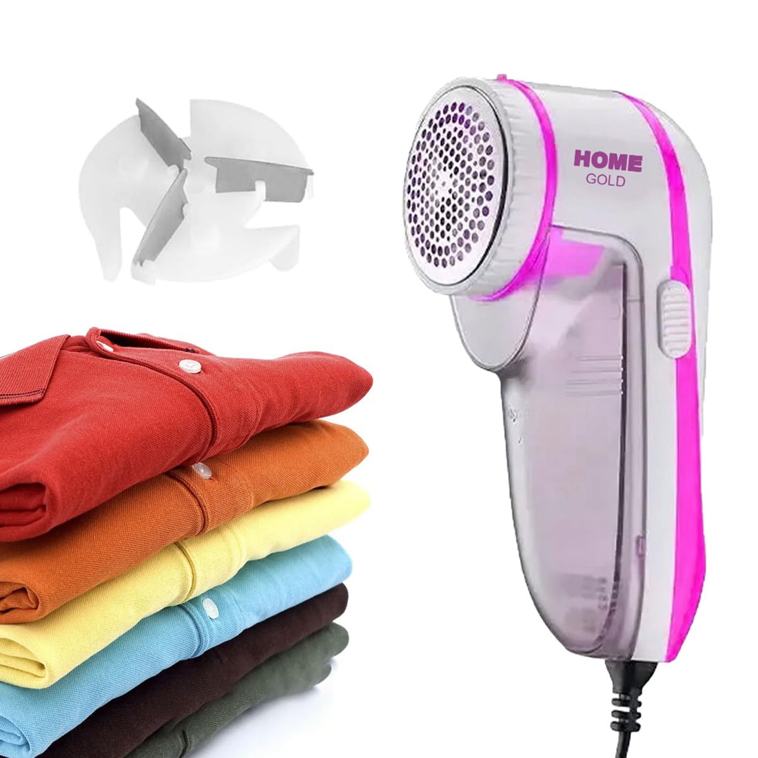 HOME GOLD Lint Remover For Clothes - Lint shaver, Honeycomb Grille, High Capacity, Portable & Easy to Use, Ergonomic Design, HG-088