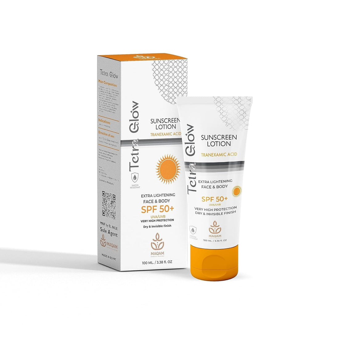 Tetra Glow Sunscreen Lotion, improves skin barrier & provides extra Lightening for Face & Body, 100 ml