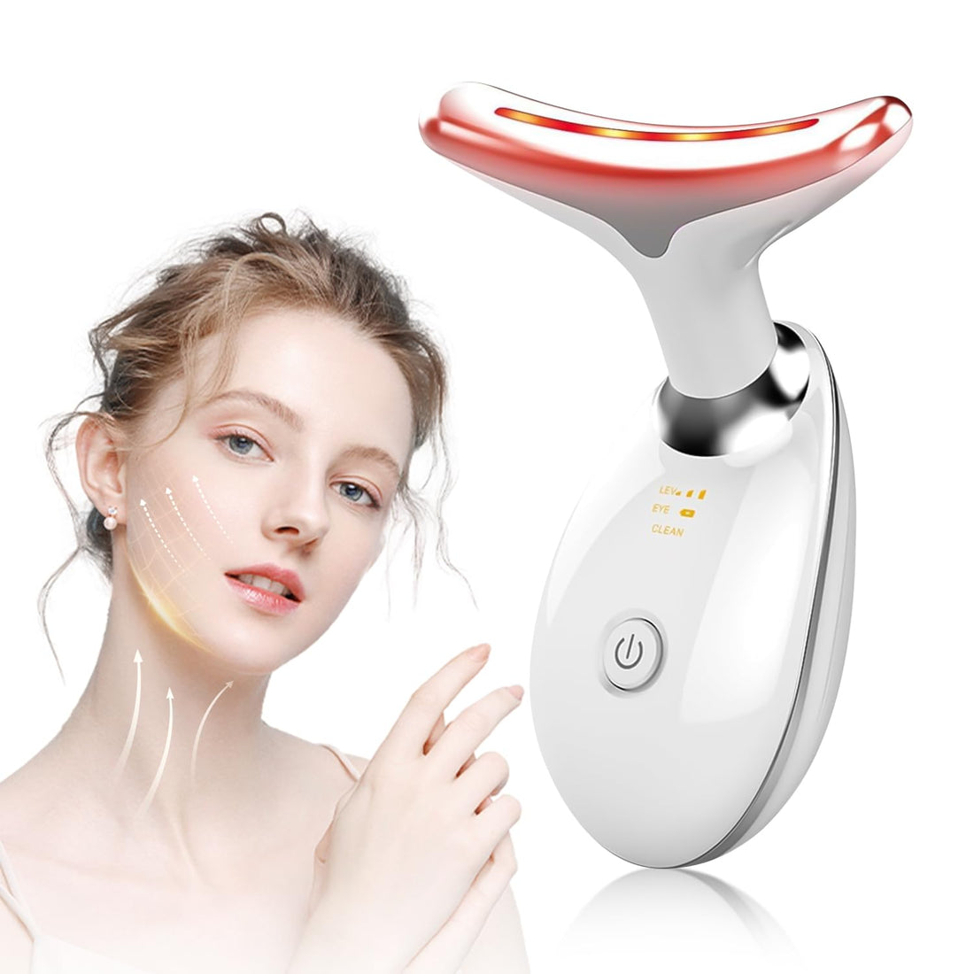 Electric Facial Massager, 3 Modes Anti-Wrinkle Facial Massager, 7 Colors LED EMS Firming Facial Massagers, 45°C Radio Frequency Facial, Guasha Lifting Facial Massage Chin Reducer