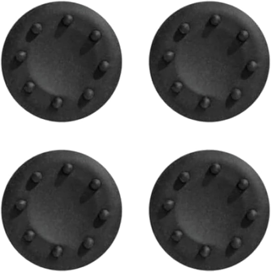 4 x Silicone Analog Joystick Thumb Stick Grips Caps Cover Compatible with PS4 PS5 BOX One 360 Controllers (Black)