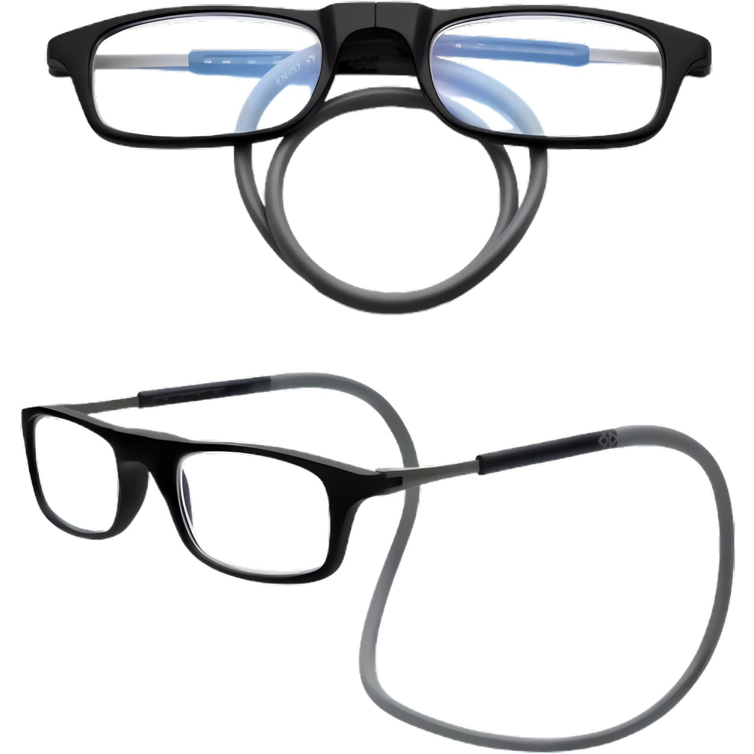 Blue Light Blocking Magnetic Reading Glasses for Phones and Screens - Lightweight Neck Hanging - Anti Fatigue & Glare Lenses Prevent Headaches - Complete Set (Case + Microfiber Wipe)